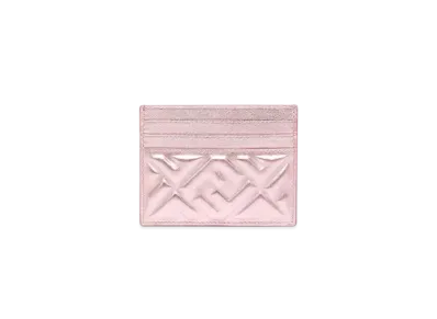 FENDI Baguette Card Case Metallic Leather "Pink"