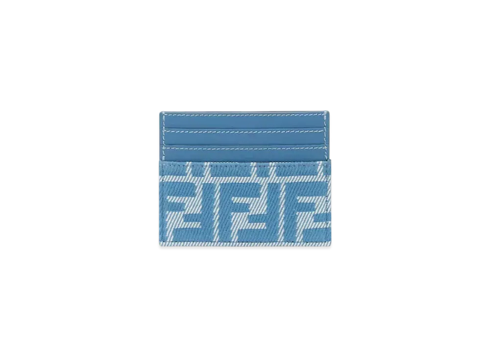 FENDI Baguette Card Case FF Jacquard "Blue"