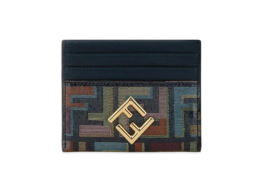 FENDI Women's Flat Card Holder In FF Jacquard "Multicolor"