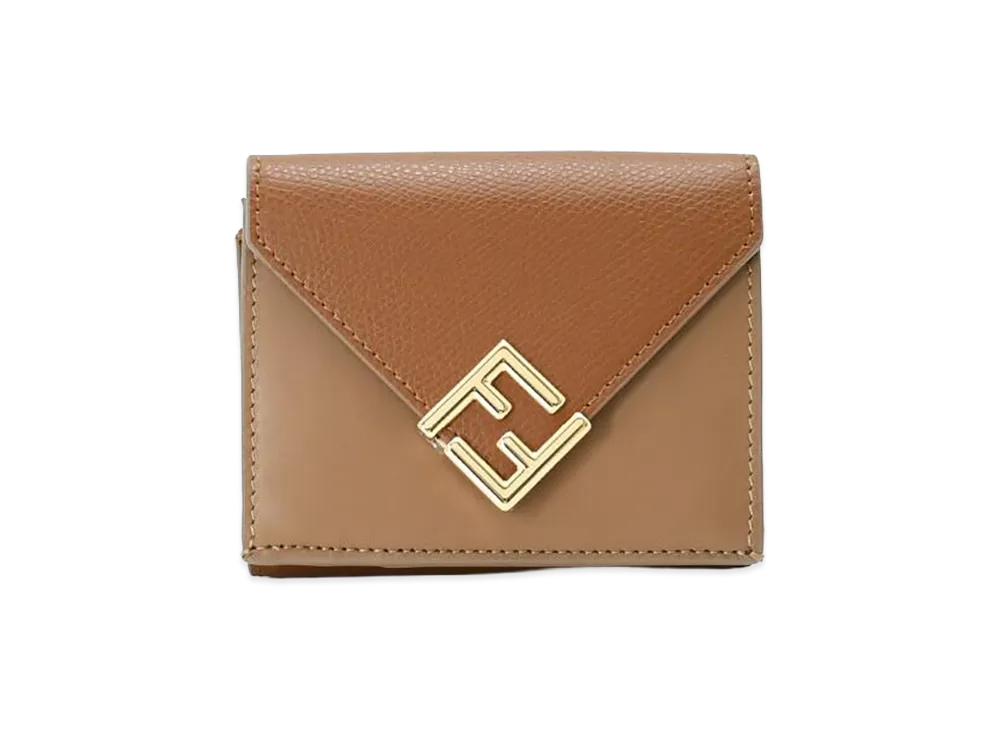 FENDI Women's FF Diamond Trifold Wallet "Brown"