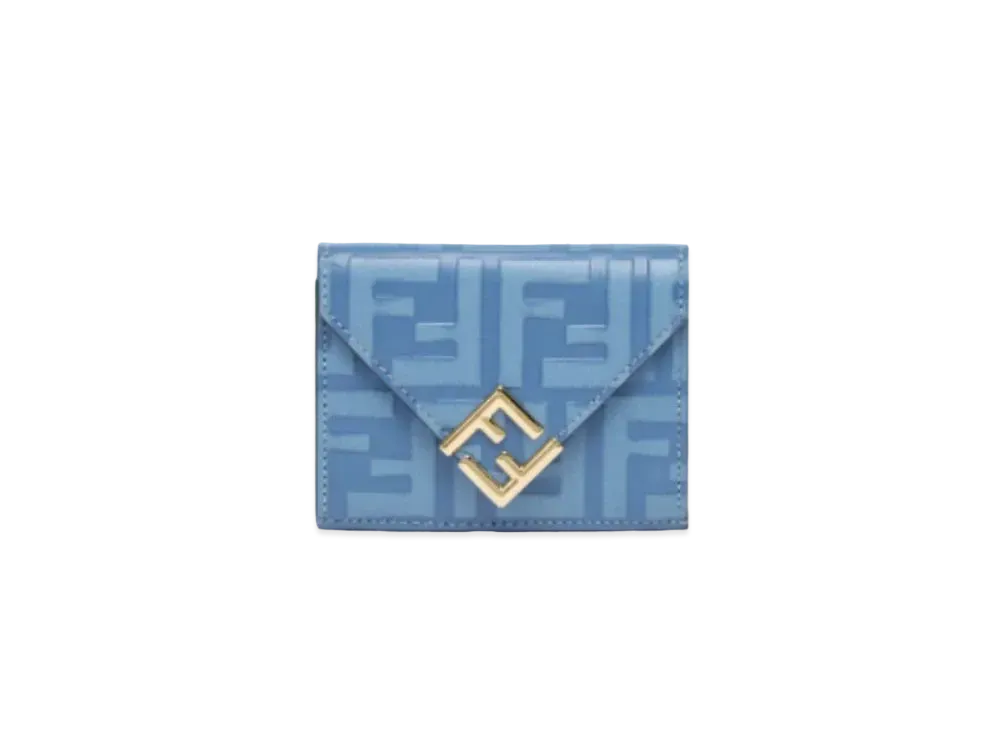 FENDI FF Diamonds Wallet Leather "Light Blue"