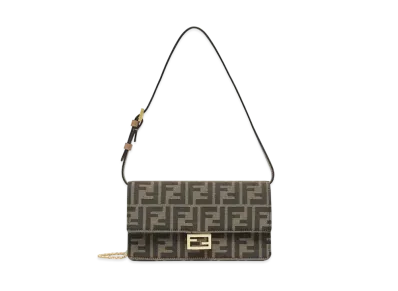 FENDI Wallet on Chain Baguette FF Fabric Wallet "Brown"