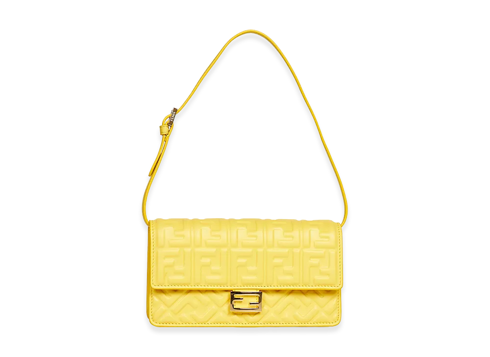 FENDI Women's Baguette Shoulder Wallet On Chain "Yellow"