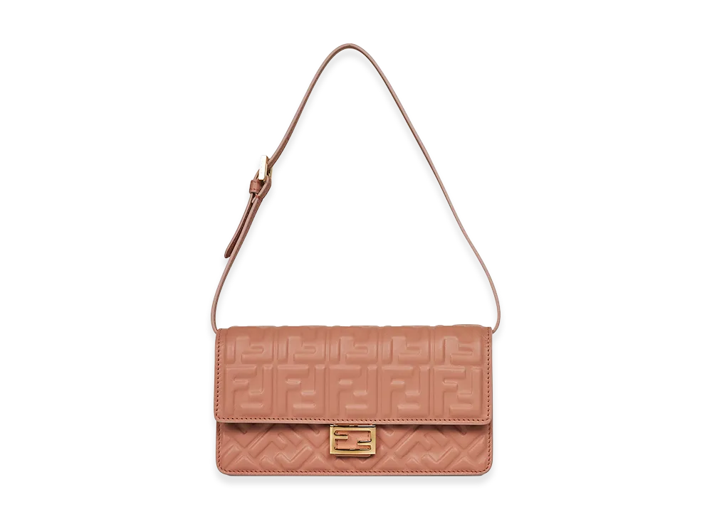 FENDI Women's Baguette Shoulder Wallet On Chain "Rose"