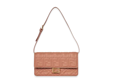 FENDI Women's Baguette Shoulder Wallet On Chain "Rose"