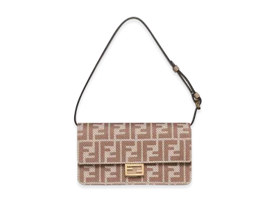 FENDI Women's Baguette Shoulder Wallet On Chain "Beige"