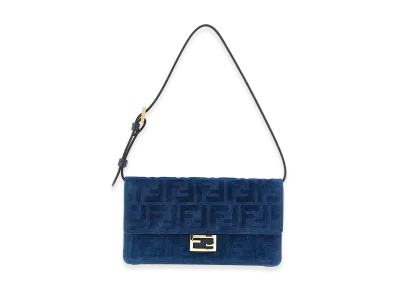 FENDI Women's Baguette Shoulder Wallet On Chain "Blue"