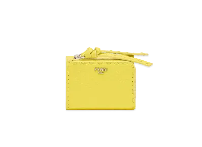 FENDI Peekaboo Micro Trifold Selleria Wallet "Yellow"