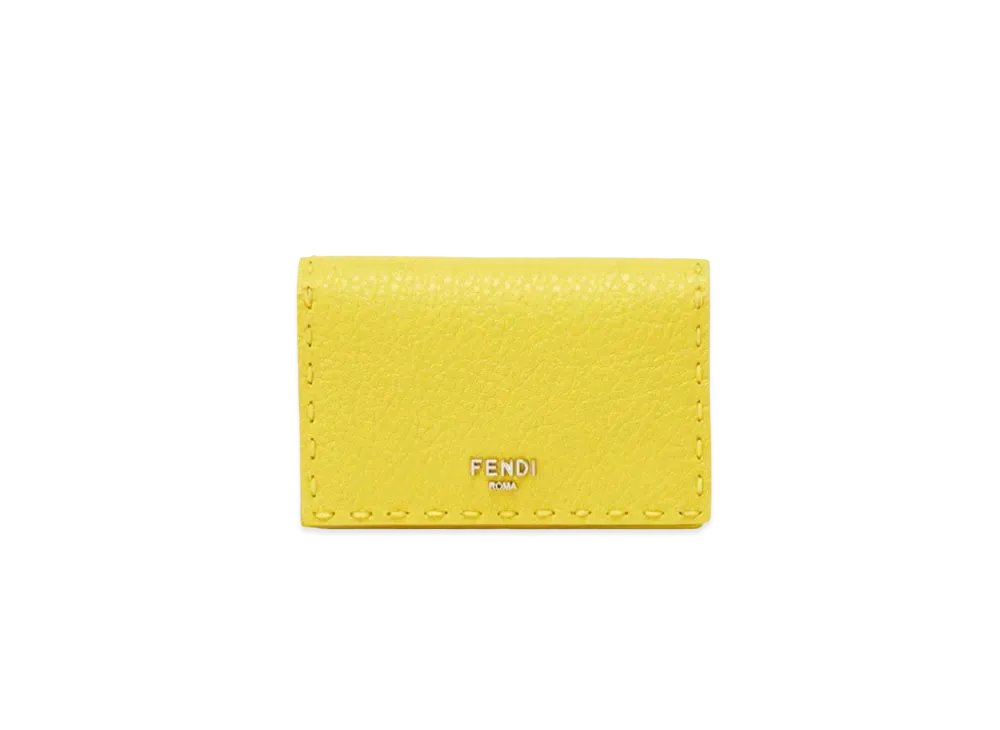 FENDI Peekaboo Selleria Card Case "Yellow"