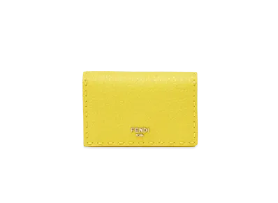 FENDI Peekaboo Selleria Card Case "Yellow"