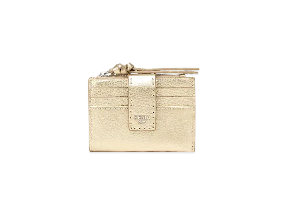 FENDI Peekaboo Zip Card Case "Gold"