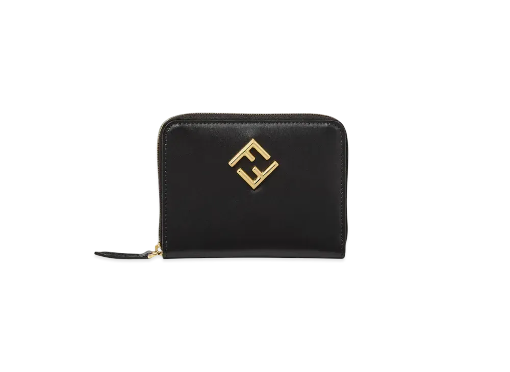 FENDI FF Diamonds Zip Around Medium "Black"