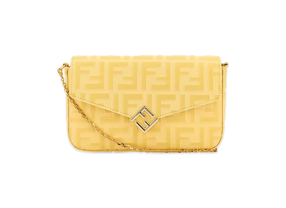 FENDI Women's Leather FF Diamonds Wallet "Yellow"