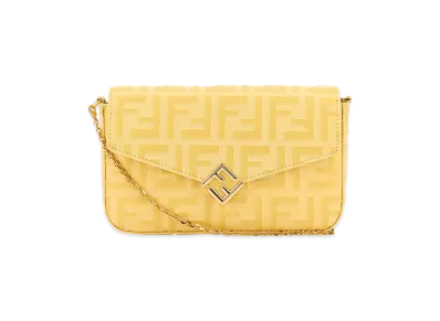 FENDI Women's Leather FF Diamonds Wallet "Yellow"
