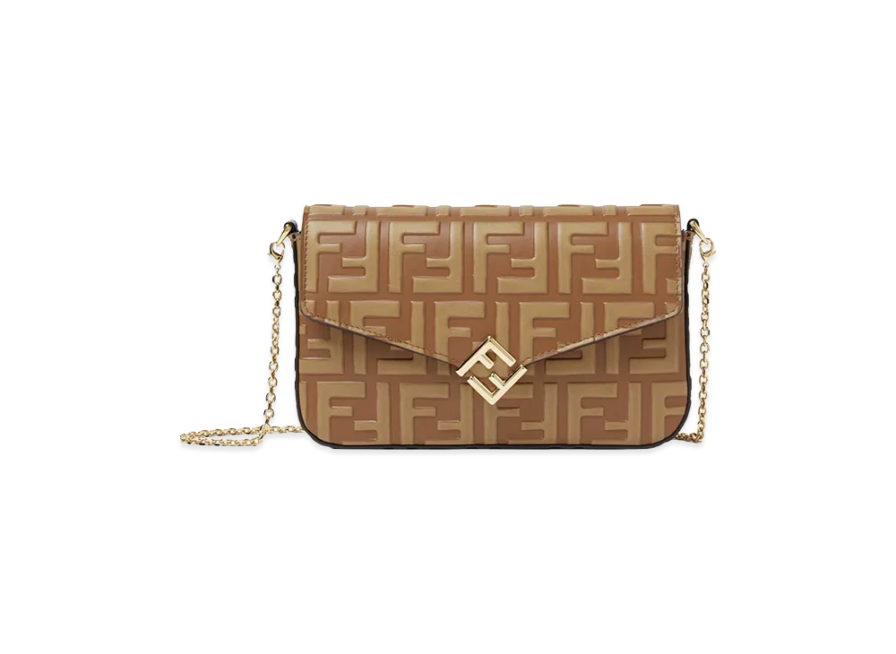 FENDI Women's Two-Tone FF Leather Wallet "Brown"