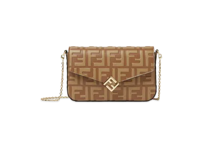 FENDI Women's Two-Tone FF Leather Wallet "Brown"