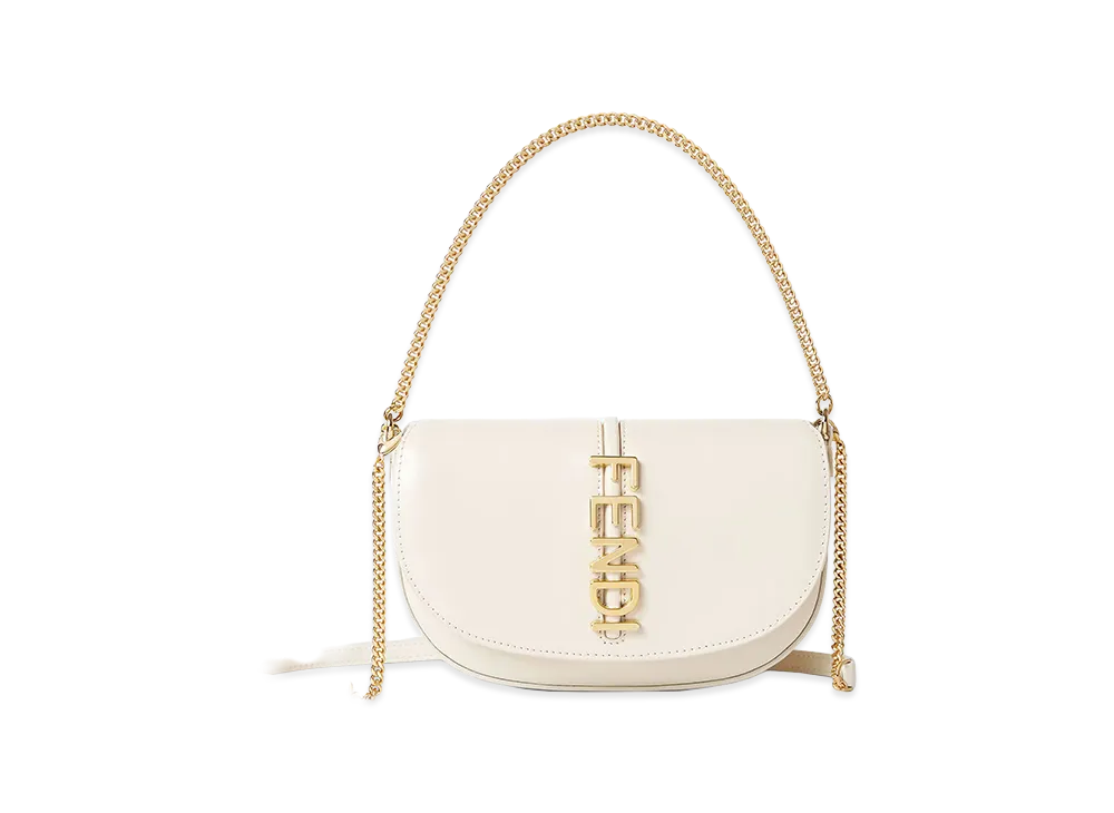 FENDI Women's FENDI Women'sgraphy Shoulder Wallet On Chain "White"