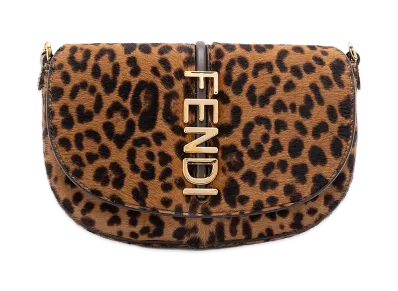 FENDI Women's Calf Hair Chain FENDI Women'sgraphy Wallet "Multicolor"