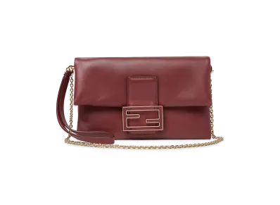 FENDI Women's Nappa Leather Baguette Mom Pouch "Red"