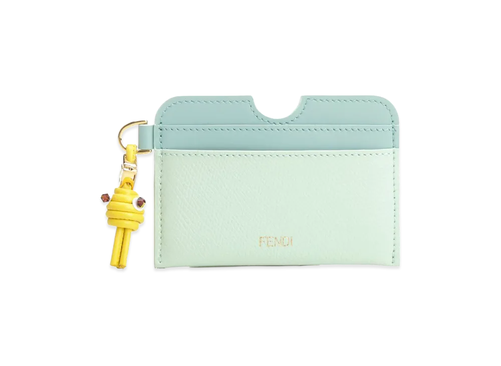 FENDI Women's Card Case FF Diamonds "Green"