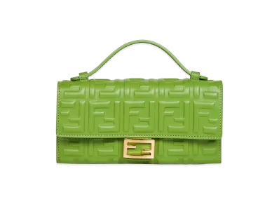 FENDI Women's Continental Baguette Wallet On Chain "Green"