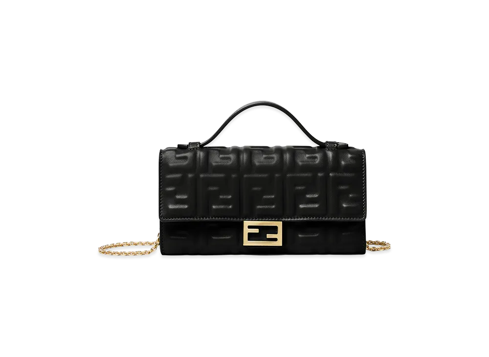 FENDI Women's Continental Baguette Wallet On Chain "Black"