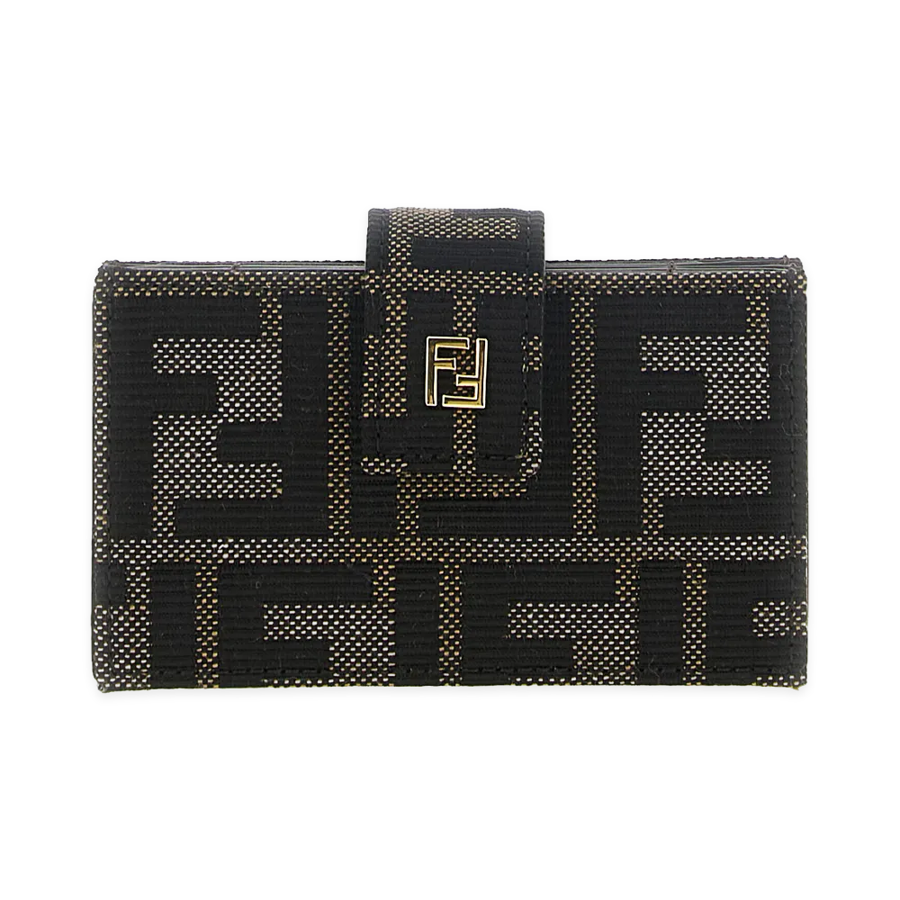 FENDI Women's FF Jacquard Cardholder "Brown"