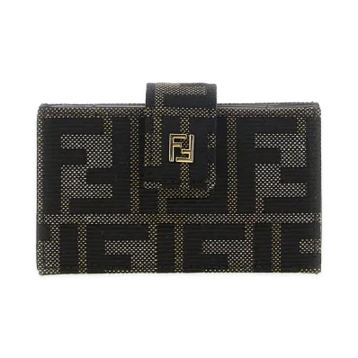 FENDI Women's FF Jacquard Cardholder "Brown"