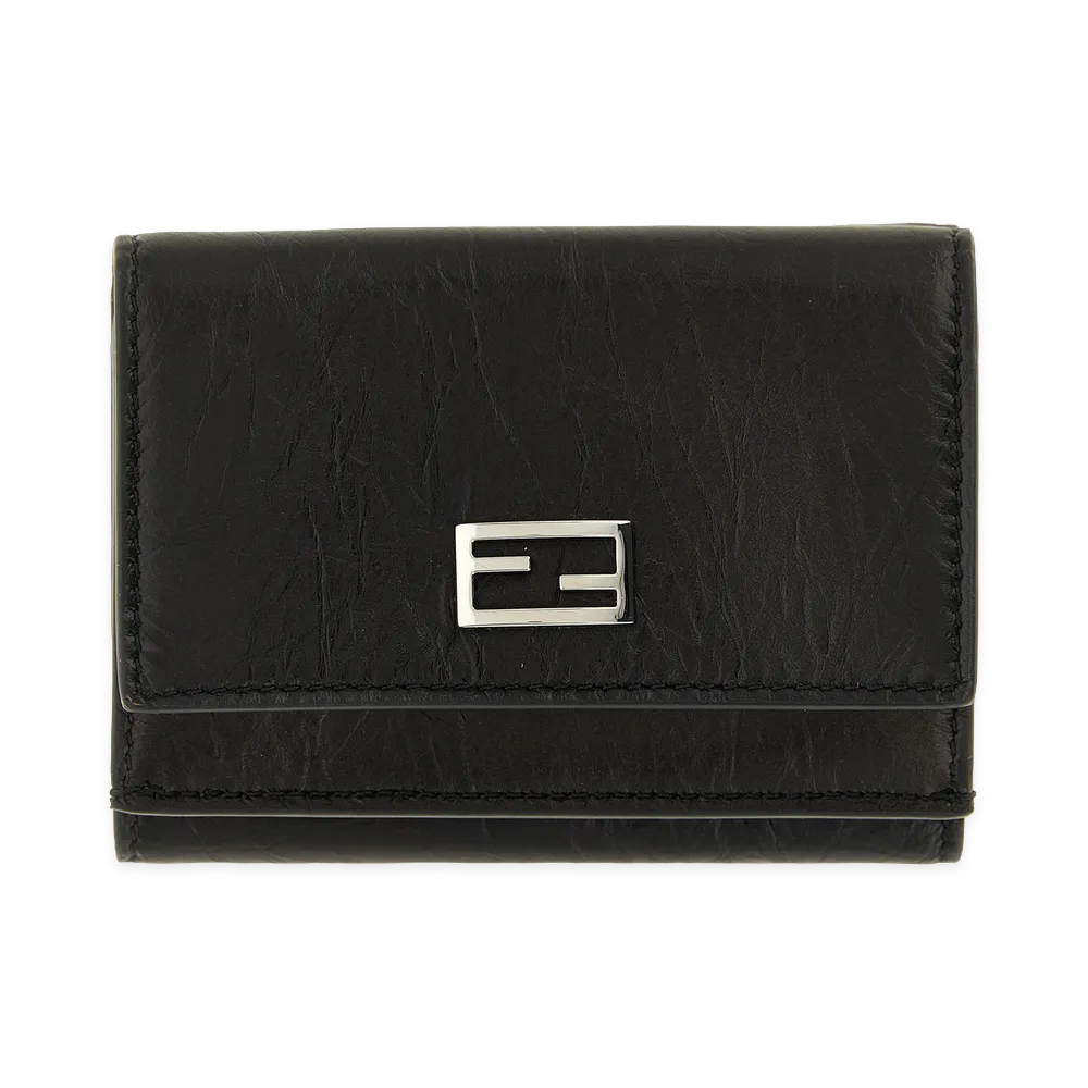 FENDI Women's tube Mini Trifold Wallet "Black"