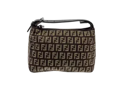 FENDI Zucchino Accessory Pouch Mini Bag "Brown"