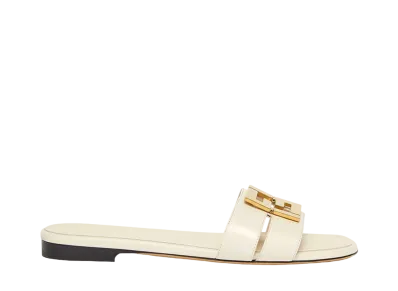 FENDI Women's FFold Leather Sandals "White"