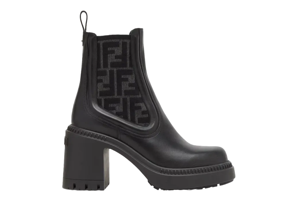FENDI WMNS Domino Leather Biker Boots "Black"