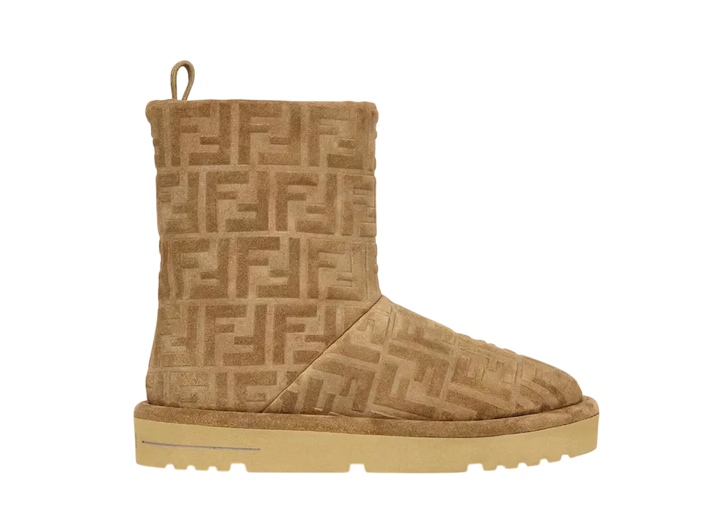 FENDI Women's Apres Chic FF Chamois Low Boots "Brown"