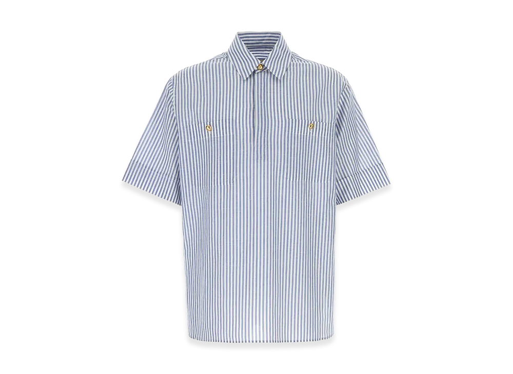 Valentino Embroidered Cotton Blend Shirt "Stripped"