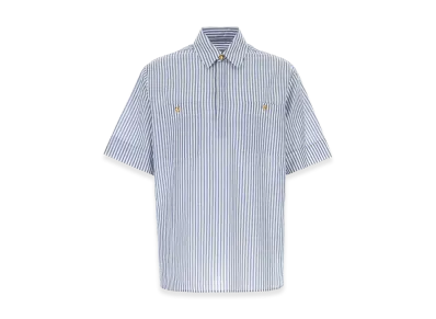 Valentino Embroidered Cotton Blend Shirt "Stripped"
