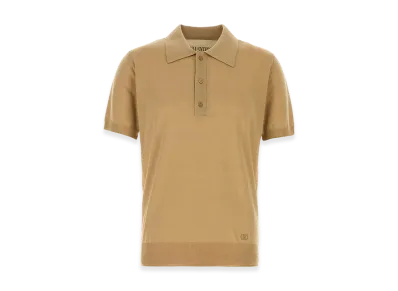 Valentino Wool Polo Shirt "Camel"