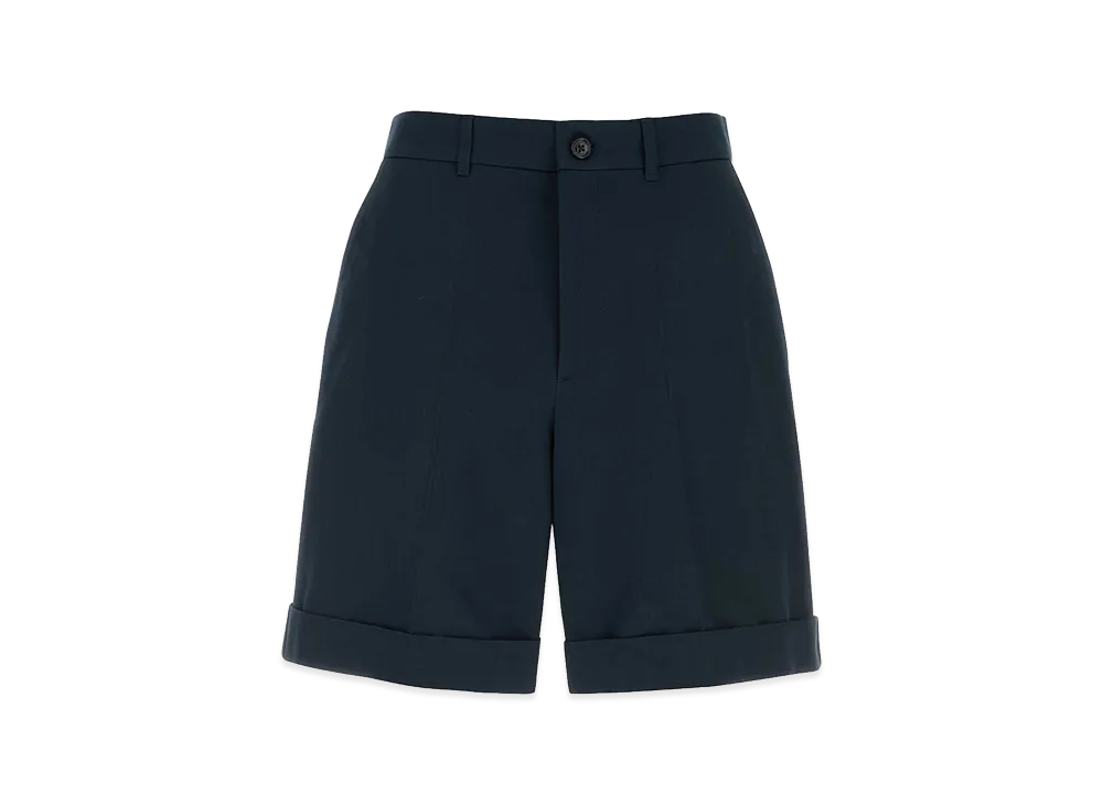 Valentino Cotton Bermuda Shorts "Navy Blue"