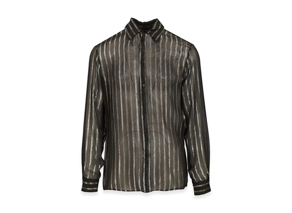 Valentino Silk And Lurex Chiffon Shirt "Black"
