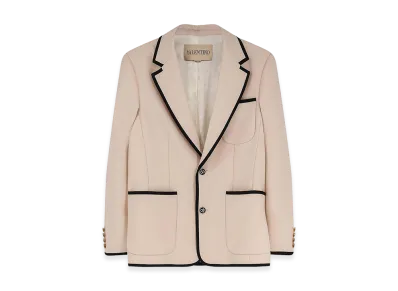 Valentino Single-Breasted Virgin Wool Blazer "Cream"