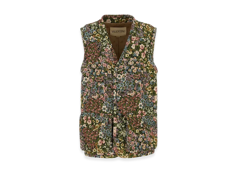 Valentino Embroidered Jacquard Vest "Floral"