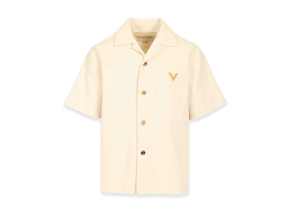 Valentino Denim Bowling Shirt "White"