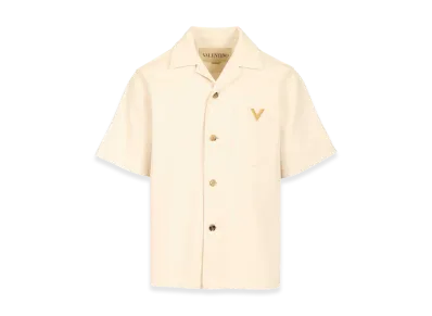 Valentino Denim Bowling Shirt "White"