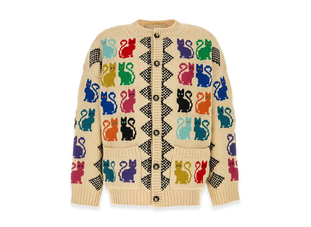 Valentino Wool Cardigan "Cream/Yellow"