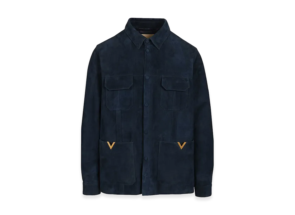 Valentino Suede Caban "Blue"