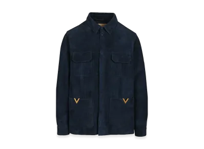 Valentino Suede Caban "Blue"