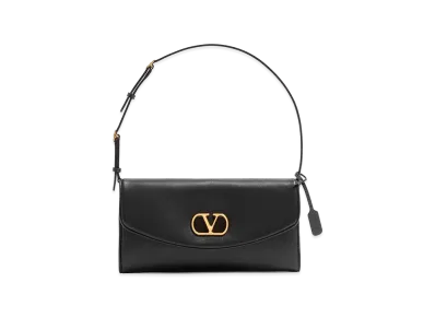 Valentino Women's Nappa Leather Devain Shoulder Bag "Black"