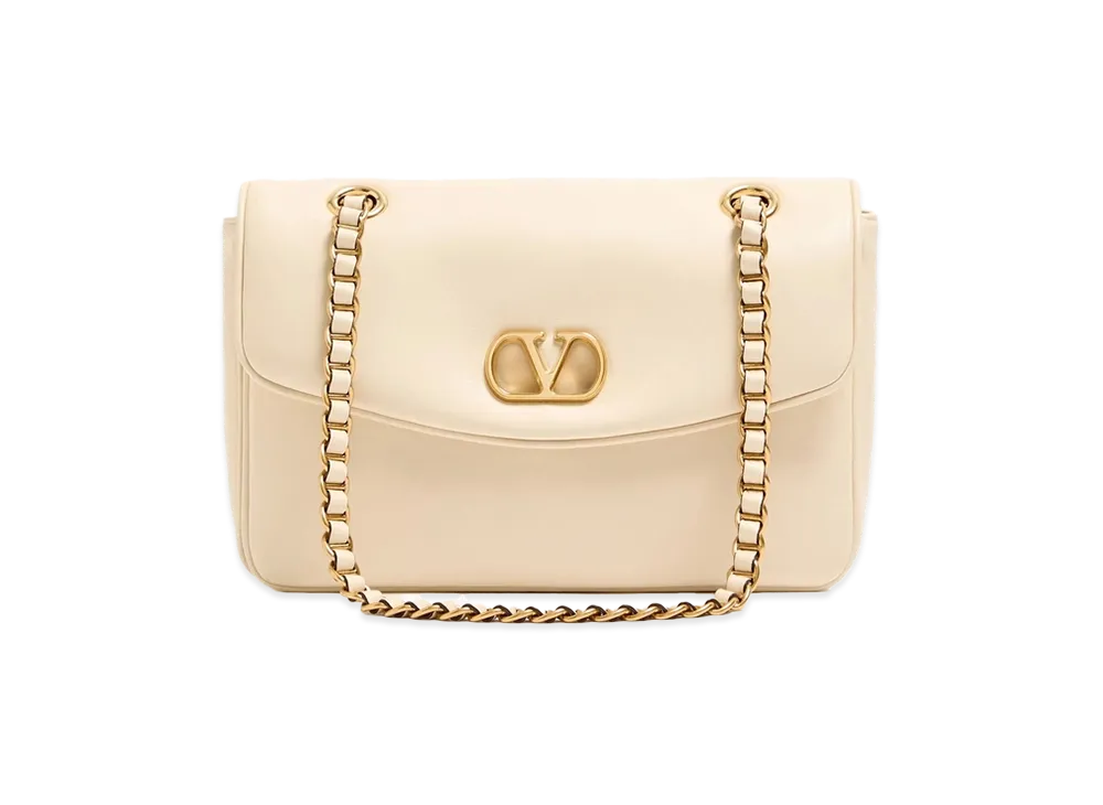 Valentino Women's Leather Djuna Shoulder Bag "White/Ivory"