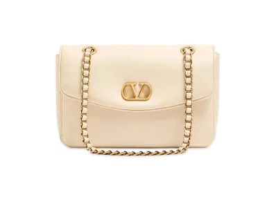 Valentino Women's Leather Djuna Shoulder Bag "White/Ivory"