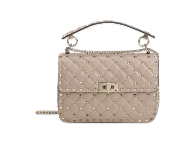 Valentino Women's "Rockstud Spike" Medium Chain Bag "Beige"