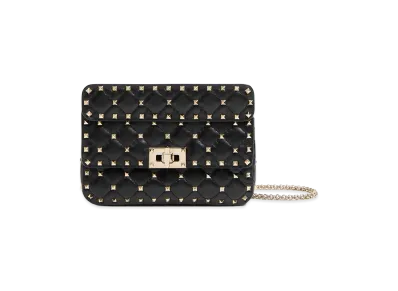 Valentino Women's Nappa Leather Small Rockstud Spike Handbag "Black"